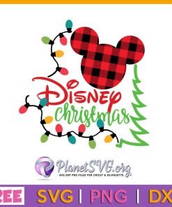 Disney Mickey Head Buffalo Plaid Christmas