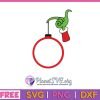 Free SVG File Download - Grinch Monogram Xmas Ball