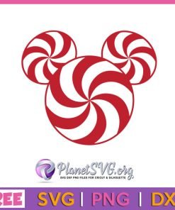 Mickey Head Christmas Candy Cane
